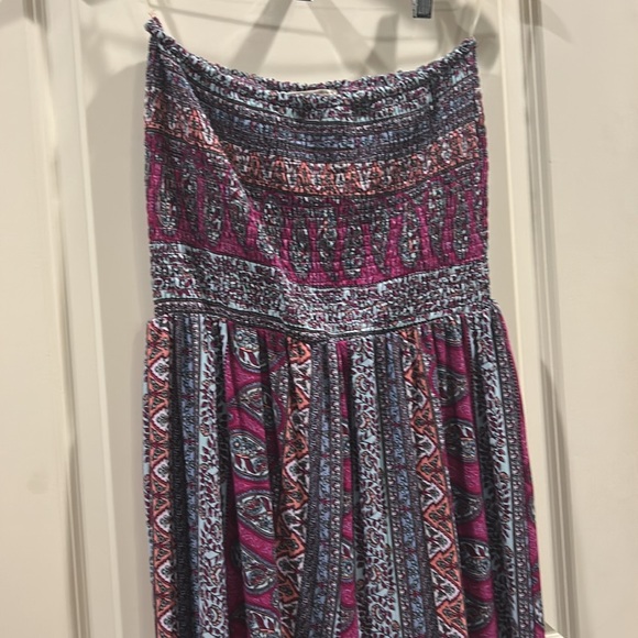 no comment Pants - NWOT No Comment strapless paisley wide leg cropped jumpsuit stretchy soft size L